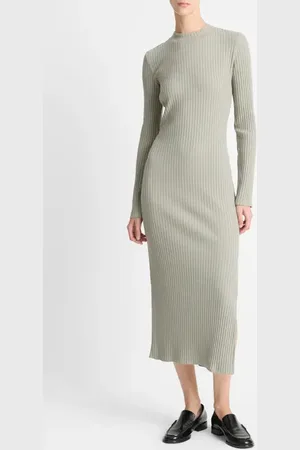 Vince Long Sleeve Rib Maxi Dress in at Nordstrom, Size Large