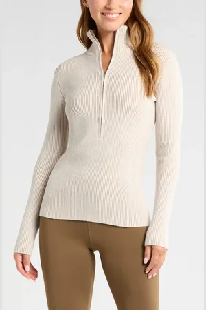 Zella Apr??s Ski Half Zip Rib Sweater in at Nordstrom, Size X-Large