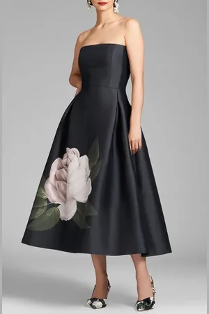 Sachin & Babi Shay Strapless Mikado Midi Cocktail Dress in at Nordstrom, Size 10