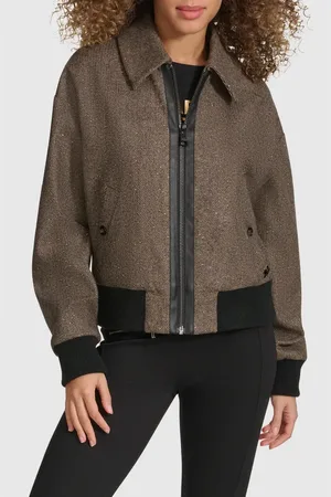 Karl Lagerfeld Sparkle Herringbone Bomber Jacket in at Nordstrom, Size X-Small