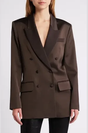 Frame Mixed Media Double Breasted Jacket in at Nordstrom, Size 6