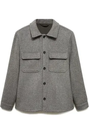 MANGO Wool Blend Overshirt in at Nordstrom, Size Medium