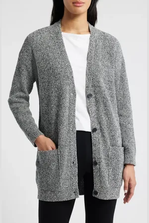 Eileen Fisher V-Neck Cotton Blend Cardigan in at Nordstrom, Size X-Small