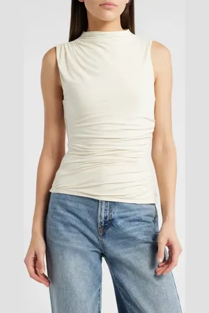 Rails Christen Ruched Funnel Neck Top in at Nordstrom, Size Small