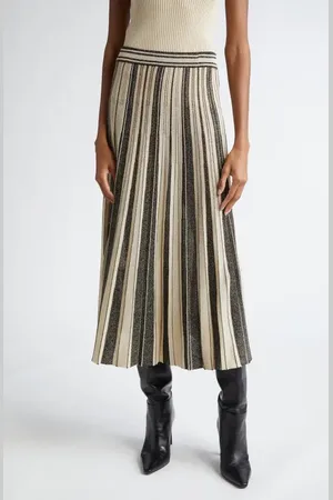 ZIMMERMANN Metallic Pleated Midi Sweater Skirt in at Nordstrom, Size 1