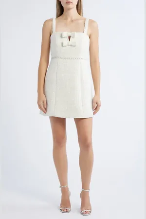 LIKELY Esta Faux Pearl Detail Tweed Cocktail Minidress in at Nordstrom, Size 10