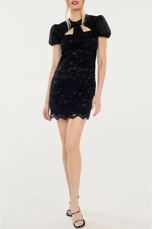 LIKELY Pirro Velvet Lace Cocktail Minidress in at Nordstrom, Size 2