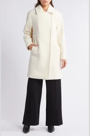 BCBG Max Azria Walker Notch Lapel Longline Boucl?? Coat in at Nordstrom, Size Medium