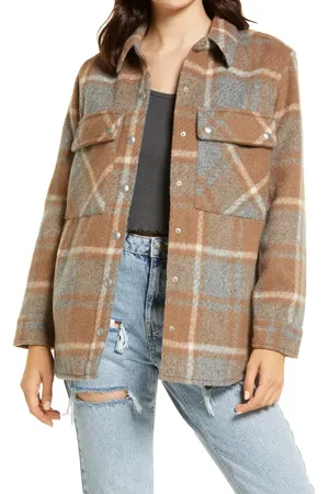 BLANK NYC Plaid Flannel Shirt Jacket in at Nordstrom, Size Medium