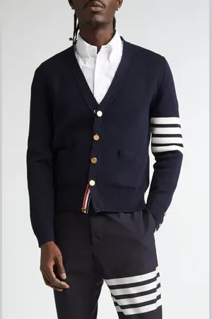 Thom Browne 4-Bar Milano Knit Cardigan in at Nordstrom, Size 1
