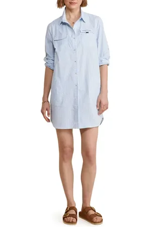 Vineyard Vines Harbor Stripe Long Sleeve Cover-Up Shirtdress in at Nordstrom, Size 4