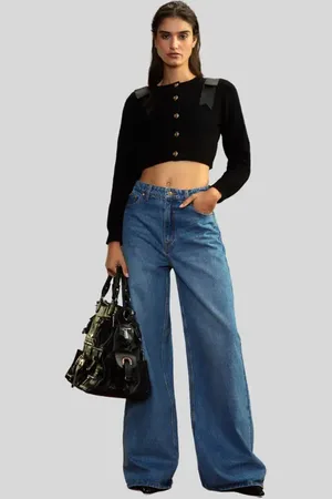 Cynthia Rowley Ivy Cropped Wool Cardigan in at Nordstrom, Size Medium