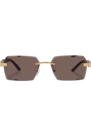 Aire Nebula 60mm Rimless Square Sunglasses in Bright Gold /Woodgrain at Nordstrom