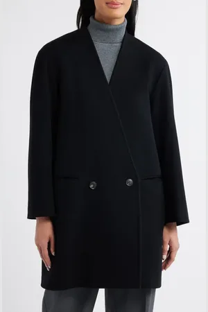 Fleurette Clay Collarless Wool Coat in at Nordstrom, Size 10