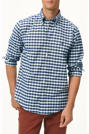 Brooks Brothers Non-Iron Check Cotton Stretch Oxford Cloth Button-Down Shirt in at Nordstrom, Size Small