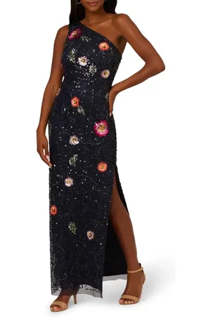 Adrianna Papell Sequin Floral One-Shoulder Gown in at Nordstrom, Size 12