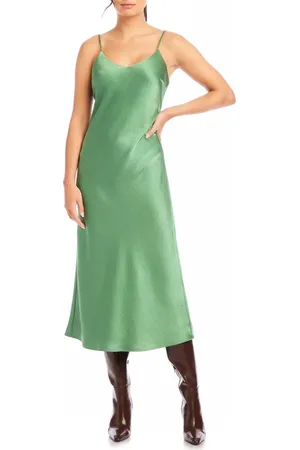 Fifteen Twenty Bias Satin Midi Slipdress in at Nordstrom, Size X-Small