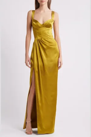 Marchesa Notte Sleeveless Satin Column Gown in at Nordstrom, Size 8