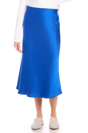 Karen Kane Bias Cut Satin Midi Skirt in at Nordstrom, Size Small
