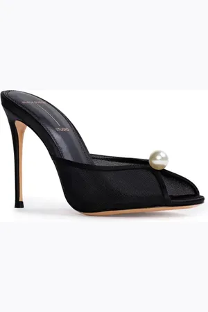 BLACK SUEDE STUDIO Sadie Peep Toe Slide Sandal in at Nordstrom, Size 12Us