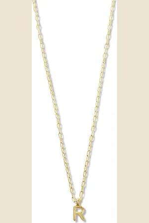 Argento Vivo Sterling Silver Initial Pendant Sterling Silver Paper Clip Chain Necklace in at Nordstrom