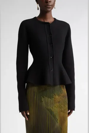Jason Wu Boiled Wool Peplum Cardigan in at Nordstrom, Size Small