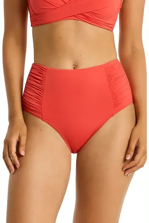 SEA LEVEL High Waist Gathered Side Swim Bottoms in at Nordstrom, Size 10 Us