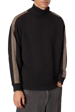 RAG&BONE Mixed Media Mock Neck Sweatshirt in at Nordstrom, Size Large