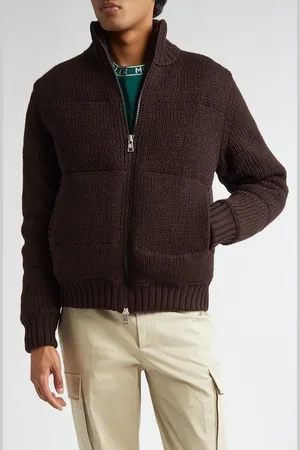 Moncler Quilted Virgin Wool & Nylon Down Cardigan in at Nordstrom, Size Small