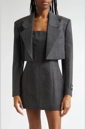 Alexander Wang Hotfix Beaded Wool Crop Blazer in at Nordstrom, Size X-Small