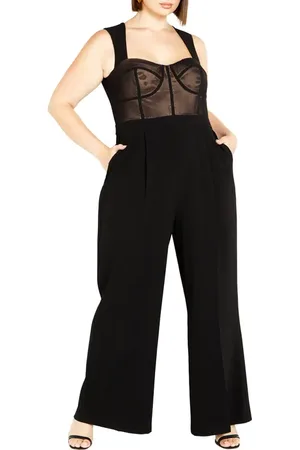 City Chic Kyle Bustier Sleeveless Jumpsuit in at Nordstrom