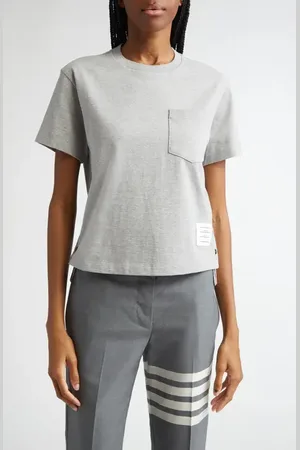 Thom Browne Medium Weight Cotton Jersey Boxy Pocket Tee in at Nordstrom, Size 4 Us