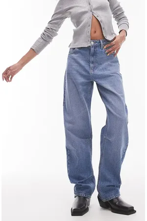 Topshop Barrel Leg Jeans in at Nordstrom, Size 24 X 32