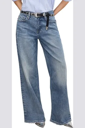 GOOD AMERICAN Good Ease Relaxed Wide Leg Jeans in at Nordstrom, Size 4P