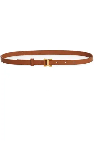 Chloé Marcie Logo Buckle Leather Belt in at Nordstrom, Size Medium