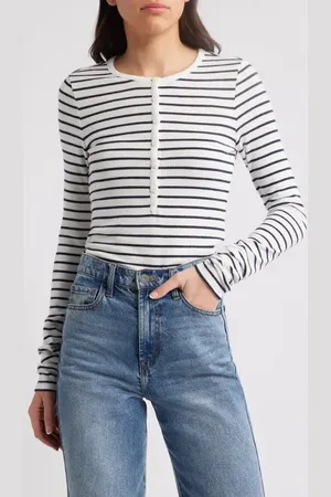 RAG&BONE The Stripe Knit Henley in at Nordstrom, Size Large