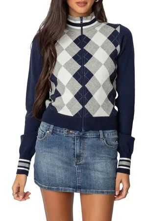 Edikted Madisen Argyle Cardigan in at Nordstrom, Size Small