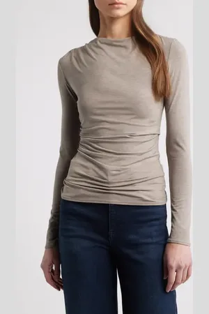 RAG&BONE Luca Long Sleeve Shirred T-Shirt in at Nordstrom, Size Xx-Small
