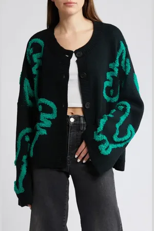 Dressed in Lala Rawr T-Rex Jacquard Cardigan in at Nordstrom, Size Large