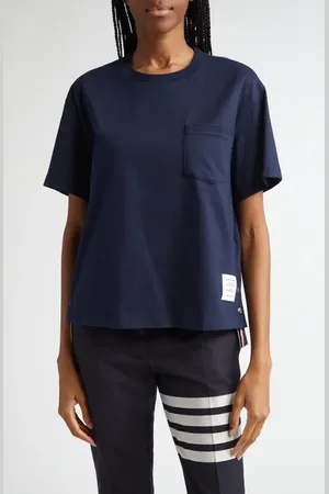 Thom Browne Medium Weight Cotton Jersey Boxy Pocket Tee in at Nordstrom, Size 2 Us