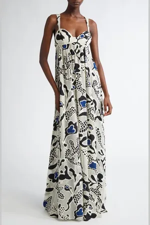 ULLA JOHNSON Leilani Appliqu?? Sleeveless Maxi Dress in at Nordstrom, Size 8