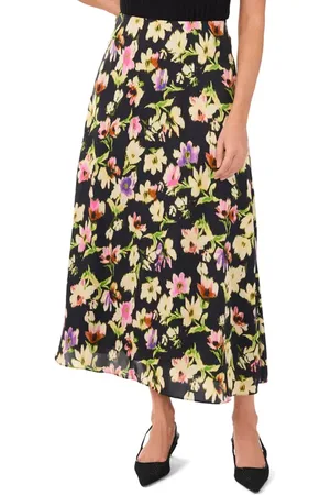Vince Camuto Floral Charmeuse Slip Skirt in at Nordstrom, Size X-Small