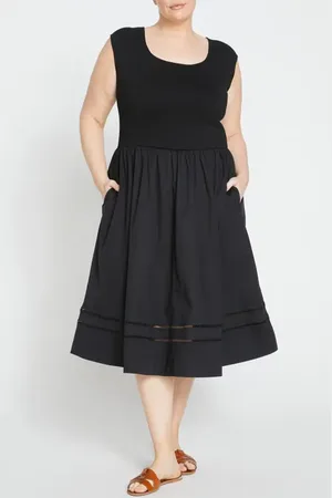 UNIVERSAL STANDARD Chloe Mixed Media A-Line Dress in at Nordstrom