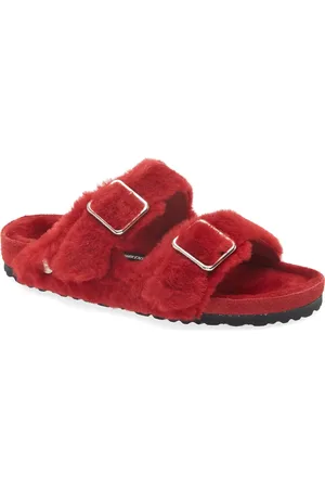 Birkenstock Arizona Big Buckle Genuine Shearling Sandal in at Nordstrom, Size 6-6.5Us
