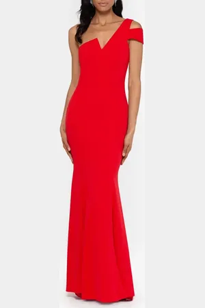 Betsy & Adam One-Shoulder Scuba Crepe Gown in at Nordstrom, Size 10