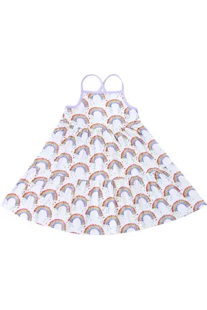 Coco Moon Flower Shower Print Tiered Sundress in at Nordstrom, Size 0-6M