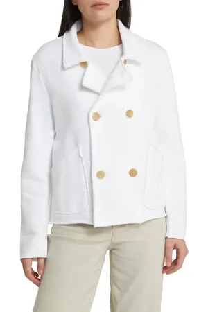 FRANK & EILEEN Mini Belfast Crop Knit Peacoat in at Nordstrom, Size X-Small
