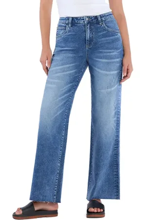 HINT OF BLU Nora Raw Hem Relaxed Wide Leg Jeans in at Nordstrom, Size 28