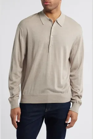 NN.07 Long Sleeve Wool Blend Polo Sweater in at Nordstrom, Size X-Large