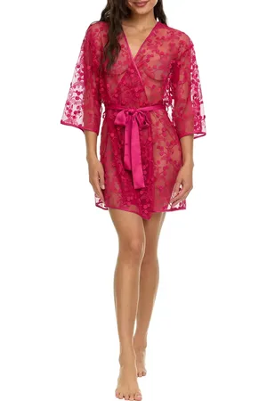 Flora Nikrooz Meg Floral Embroidered Tulle Wrap in at Nordstrom, Size Large